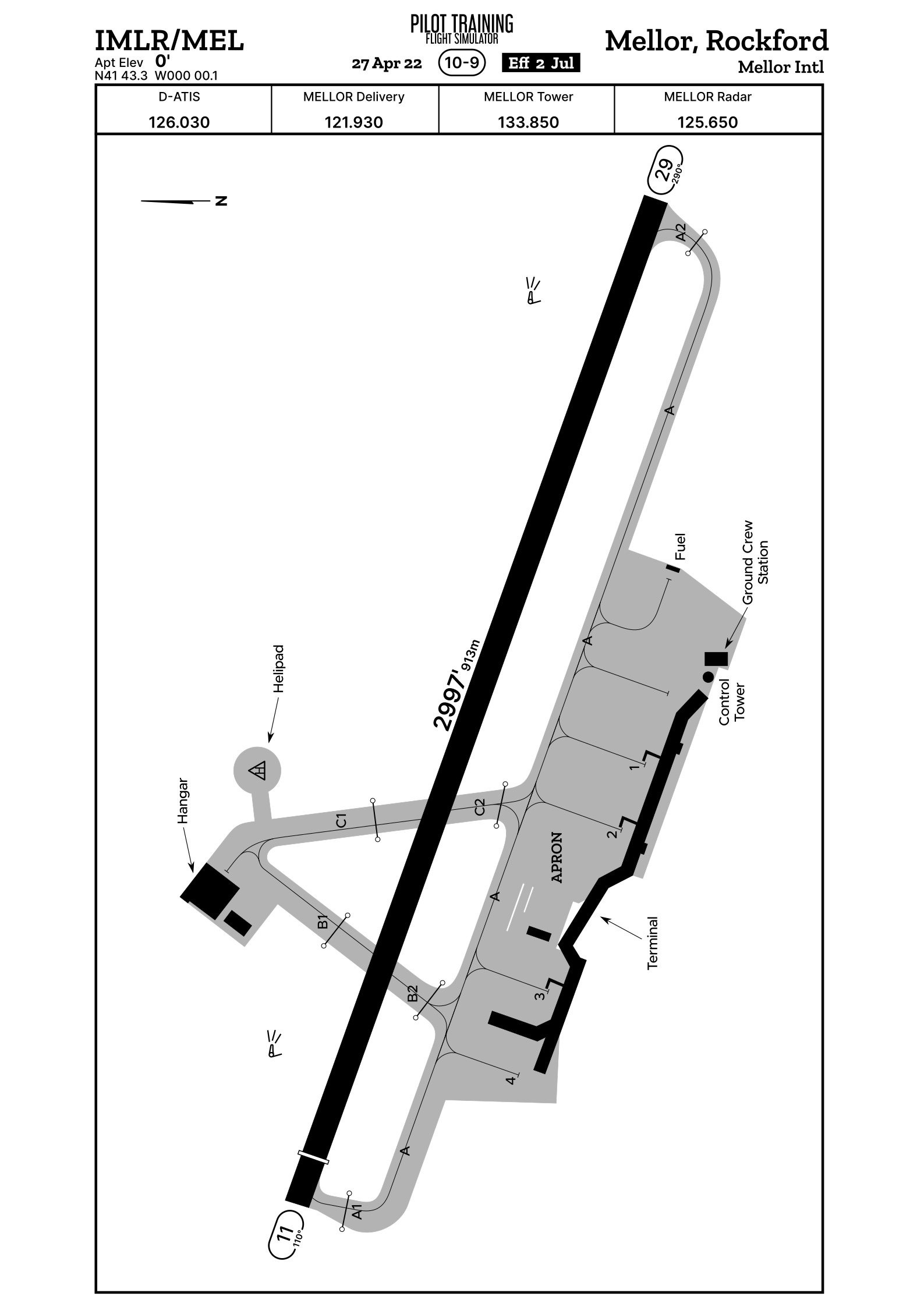 Airport ground chart for the airport IMLR
